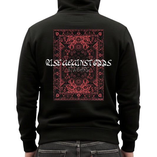 "Rise Against Odds" Back Print Tapestry Hoodie | Et wears