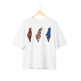 Triple Map of Palestine Cultural Pattern Tee