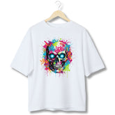 Neon Graffiti Drip Skull T-Shirt