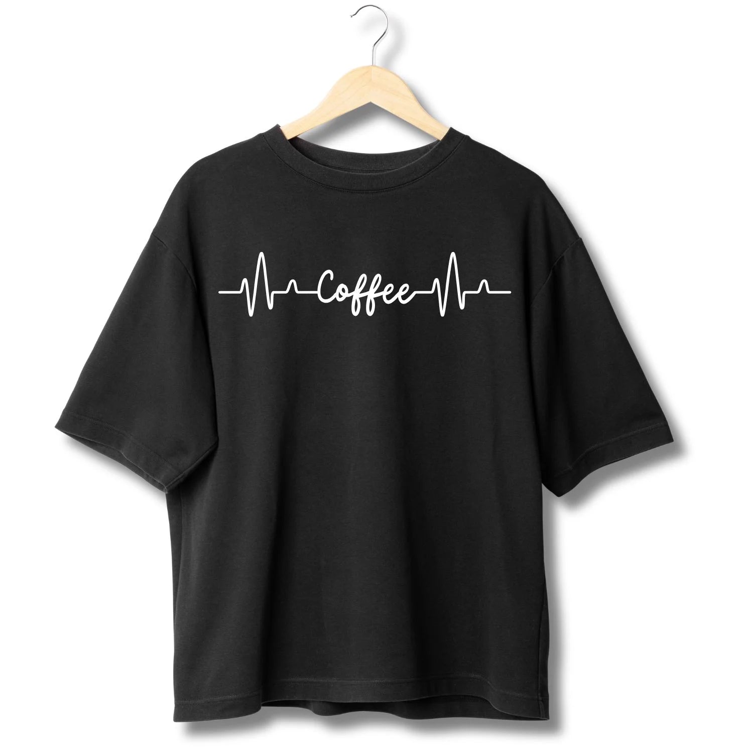 Coffee Heartbeat Oversized Tee