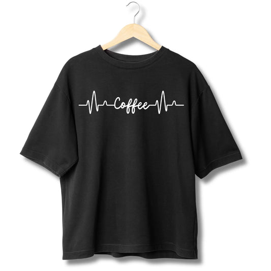 Coffee Heartbeat Oversized Tee