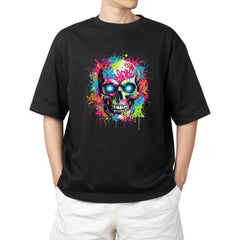 Neon Graffiti Drip Skull T-Shirt