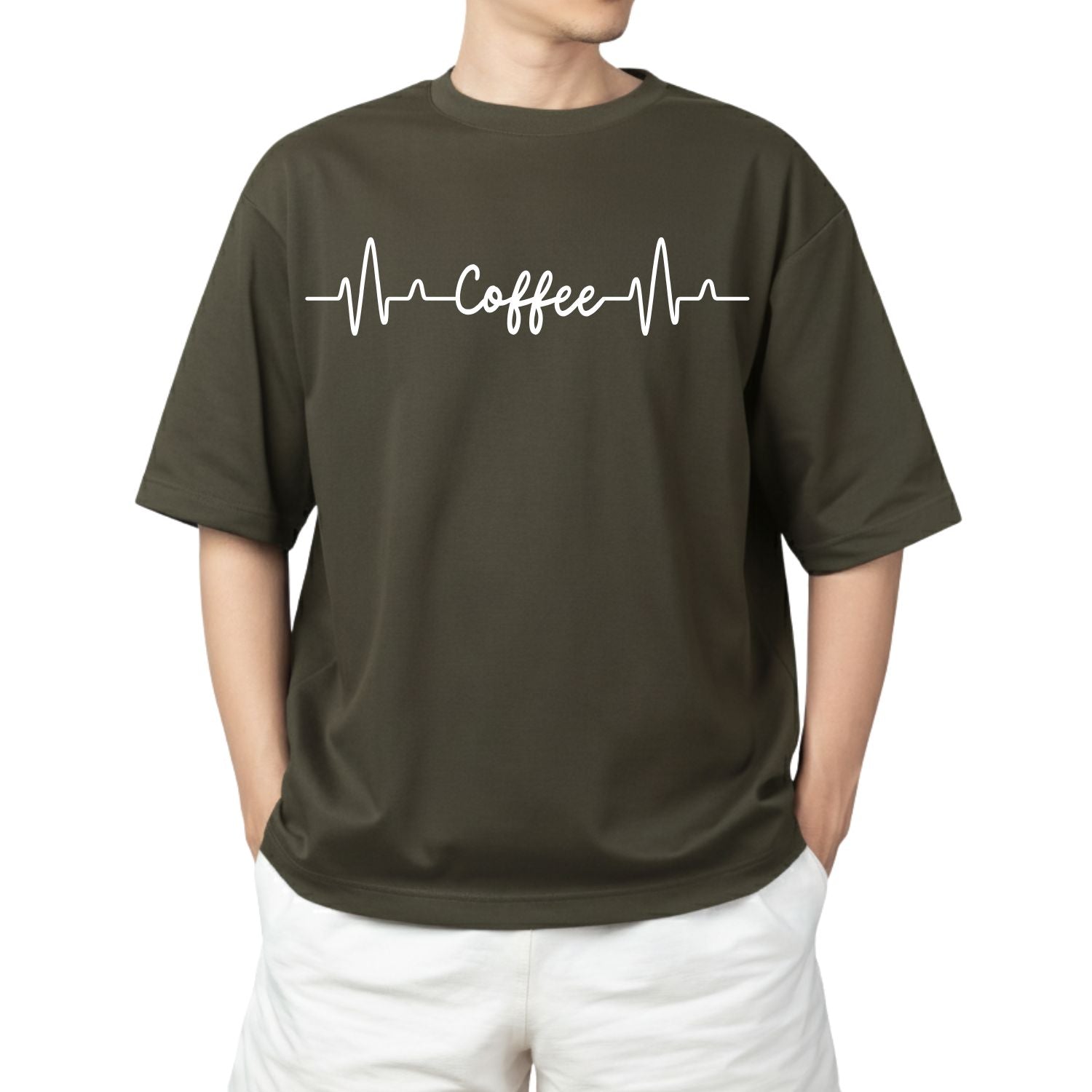 Coffee Heartbeat Oversized Tee