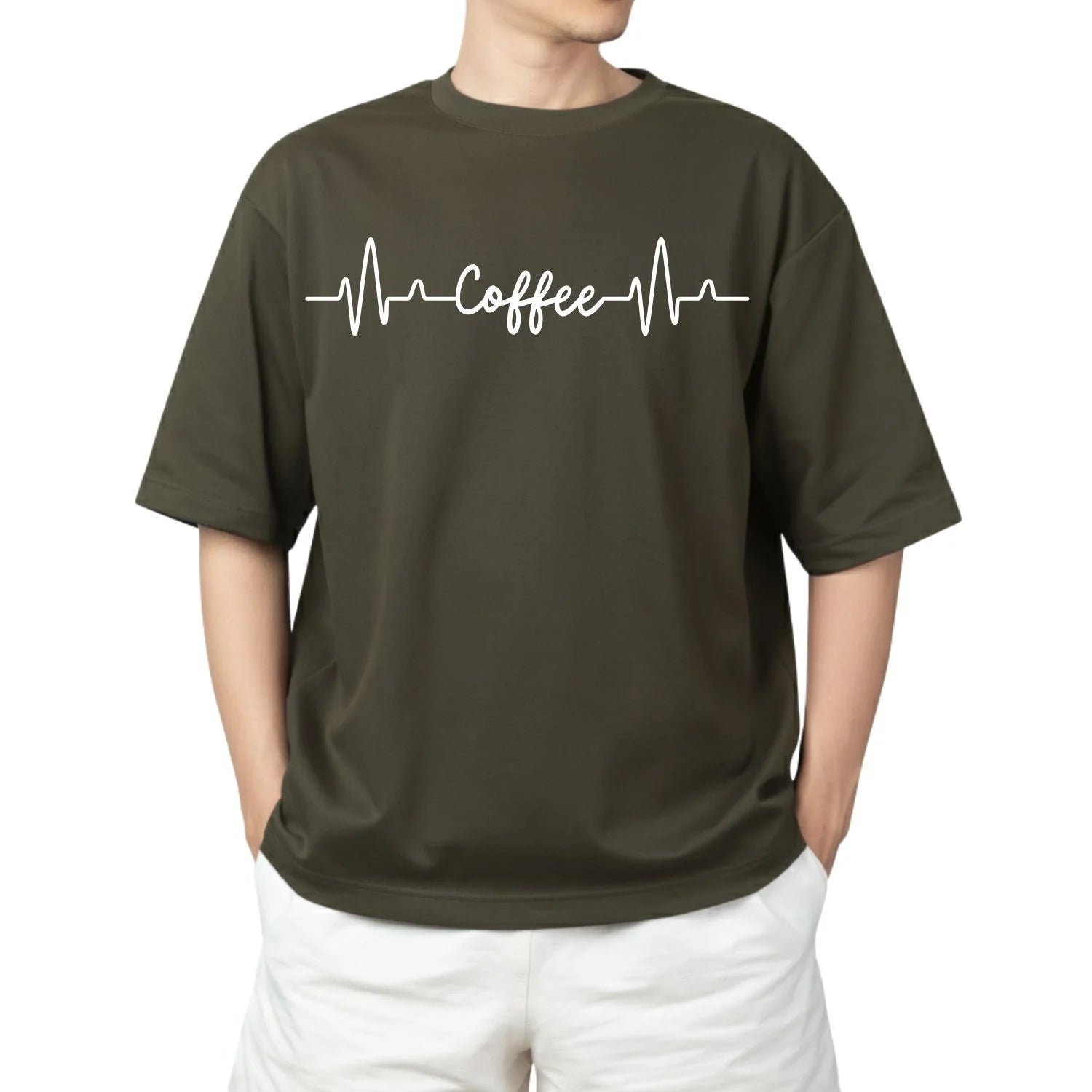 Coffee Heartbeat Oversized Tee