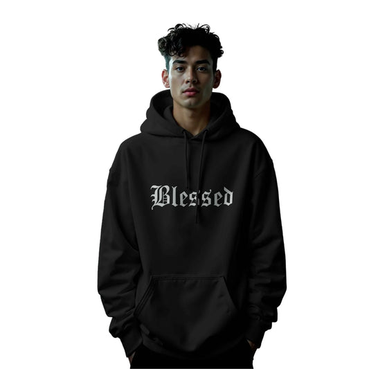 The "Blessed" Old English Text Hoodie