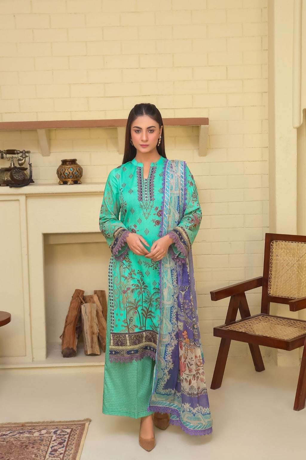 Saadia Ahmed LWSU-25P307 3-Pcs Printed Lawn