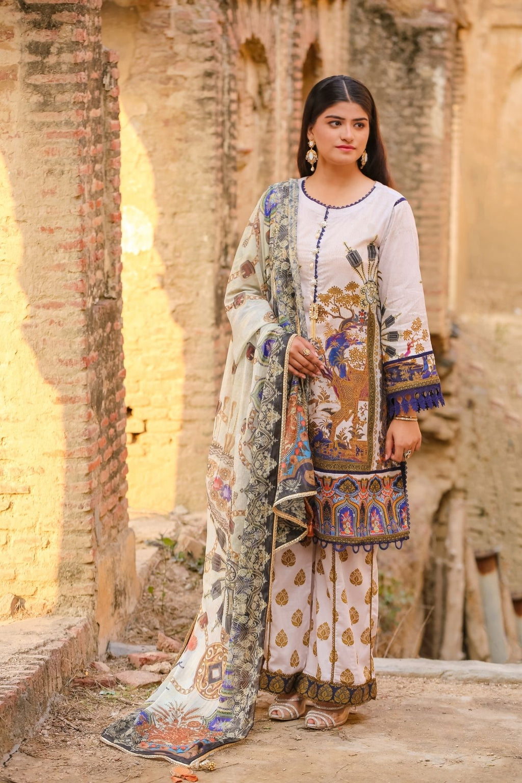 Saadia Ahmed LWSU-25P308 3-Pcs Printed Lawn