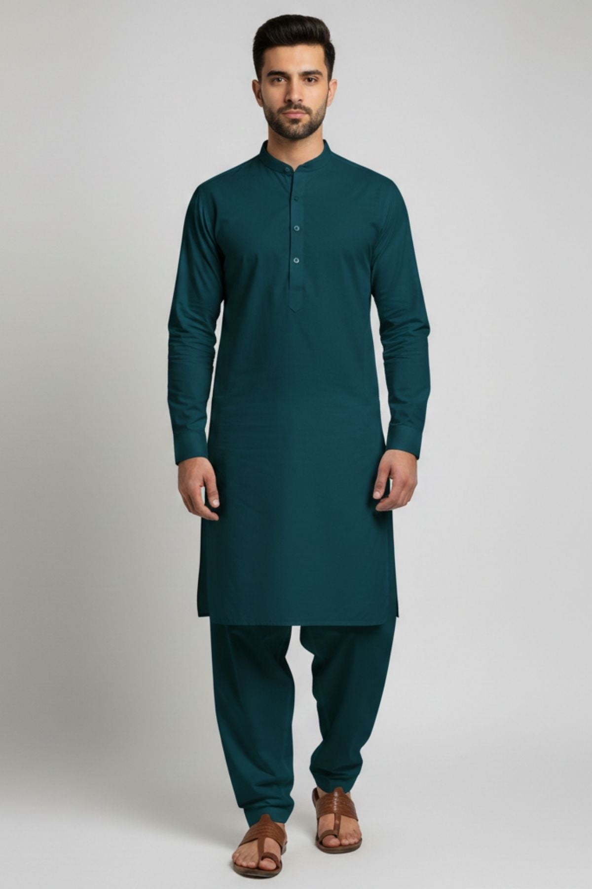Gul Ahmed Hilton GUL 900 - Deep Teal Unstitched – Premium Men’s Unstitched Fabric (4.5 Meters) Main image