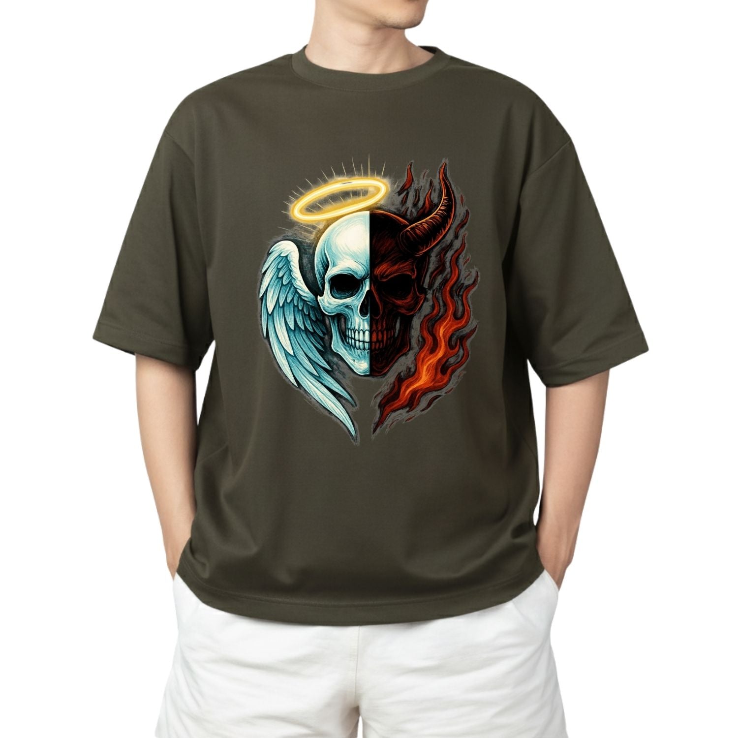 Duality of Fate Angel & Demon Skull Tee