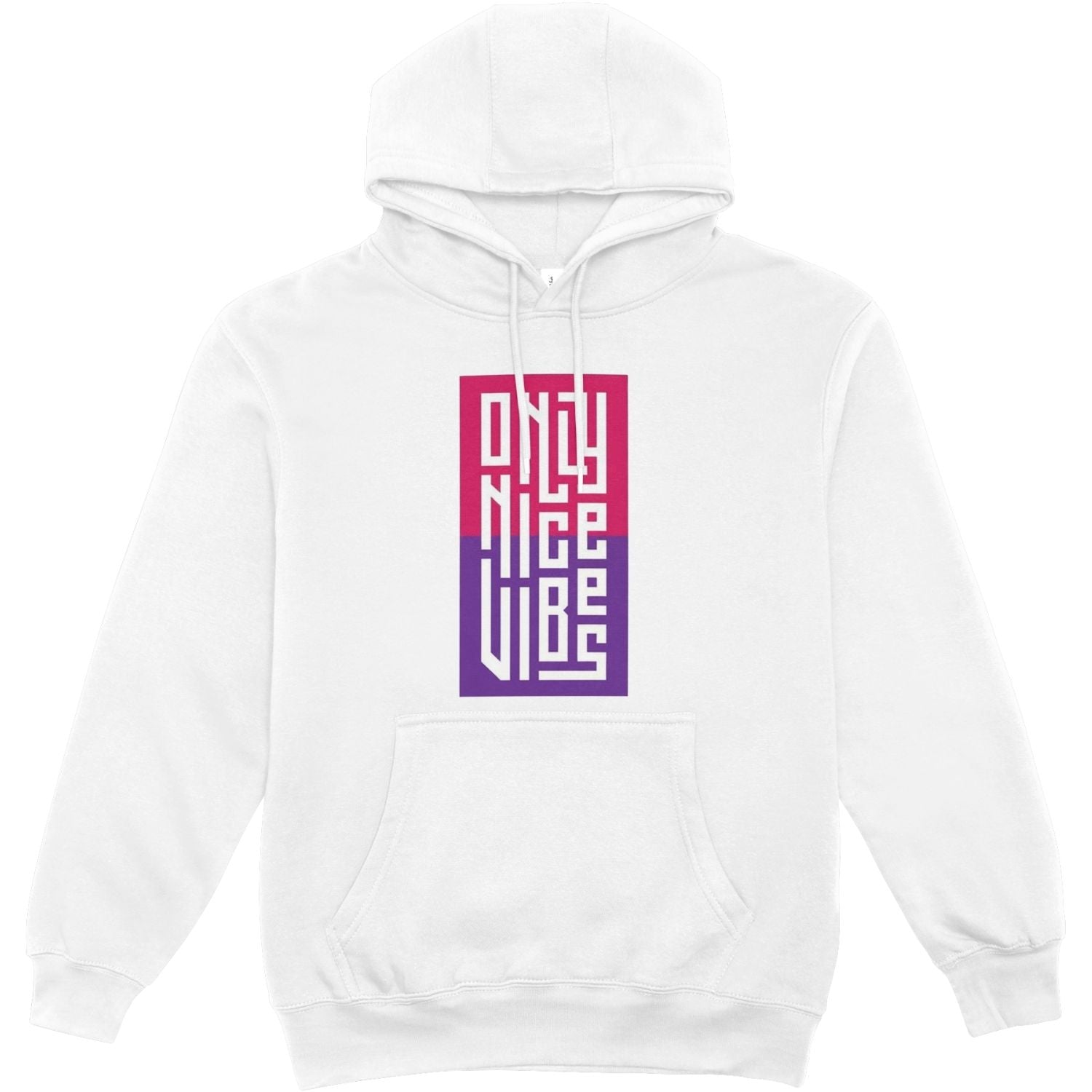 "Only Nice Vibes" Gradient Block Text Hoodie