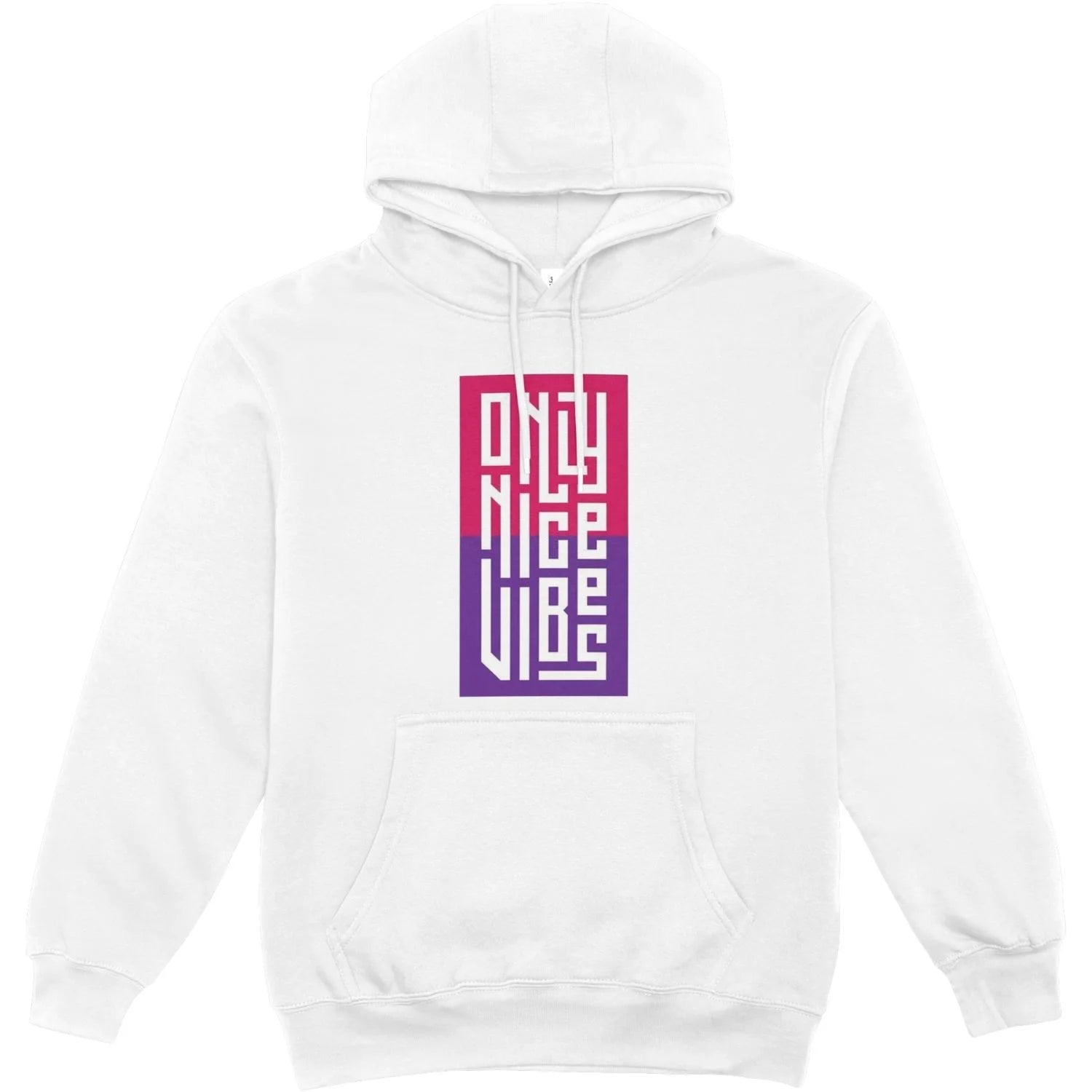 "Only Nice Vibes" Gradient Block Text Hoodie