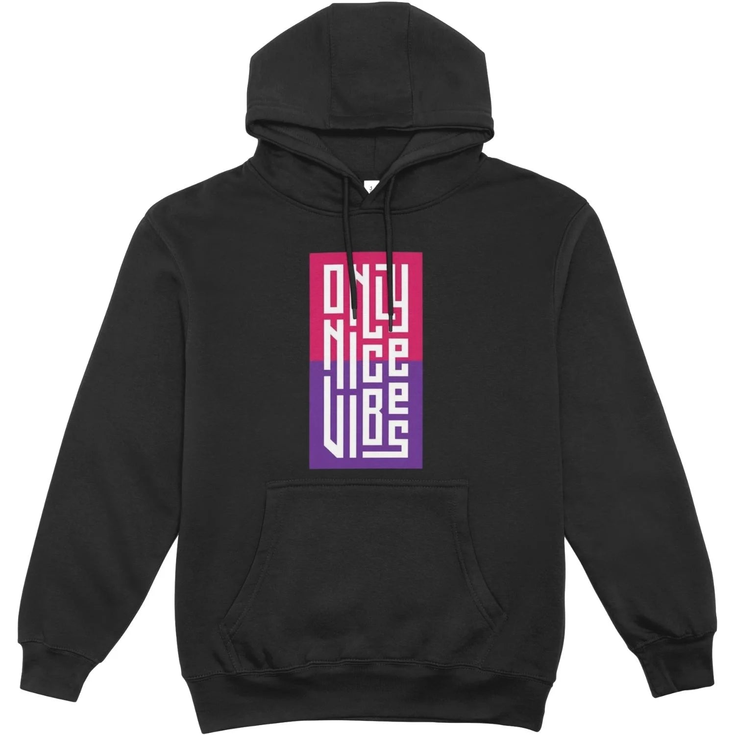 "Only Nice Vibes" Gradient Block Text Hoodie