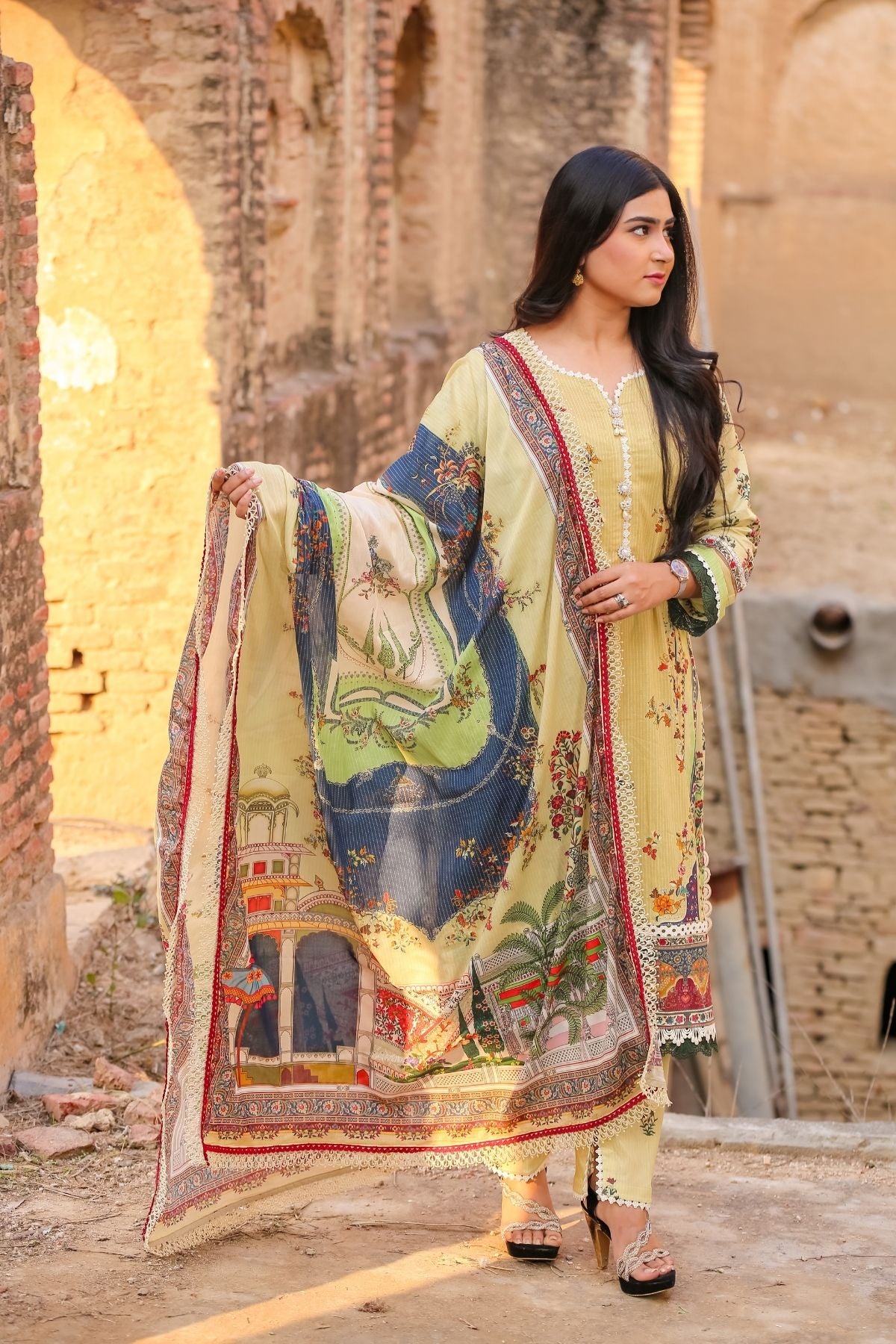 Saadia Ahmed LWSU-25P311 3-Pcs Printed Lawn
