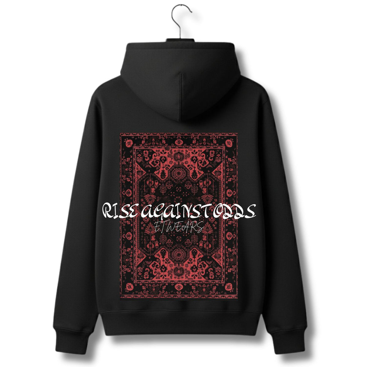 "Rise Against Odds" Back Print Tapestry Hoodie | Et wears