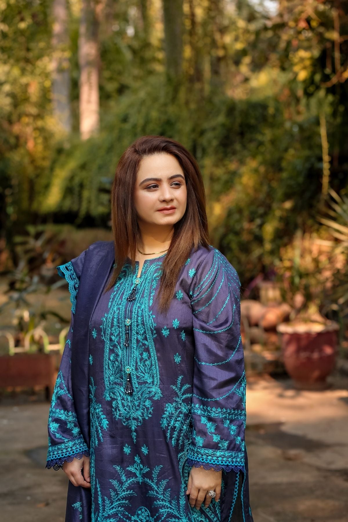 Saadia Ahmed LWSU-25FE305 Embroidered Raw Silk