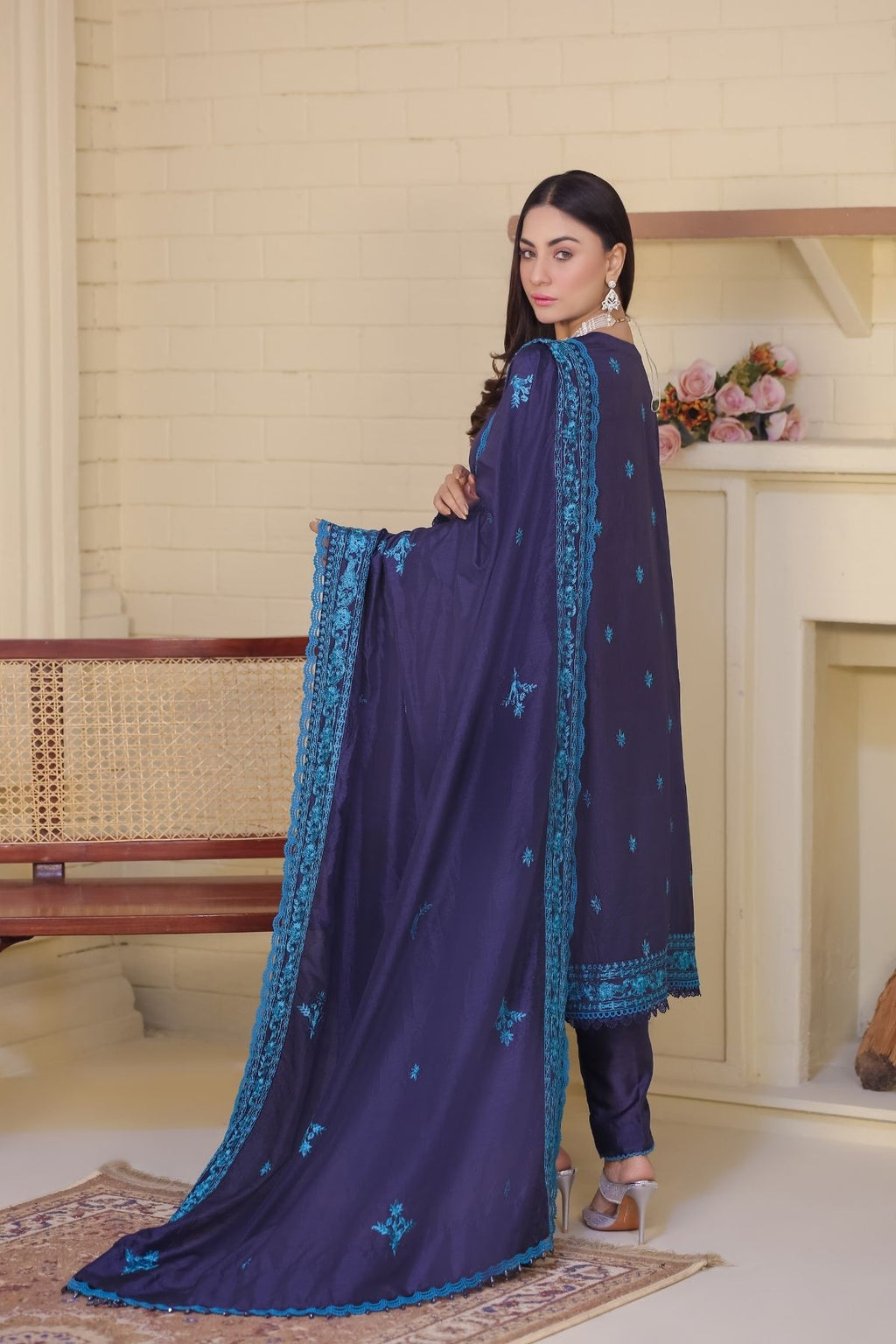 Saadia Ahmed LWSU-25FE305 Embroidered Raw Silk