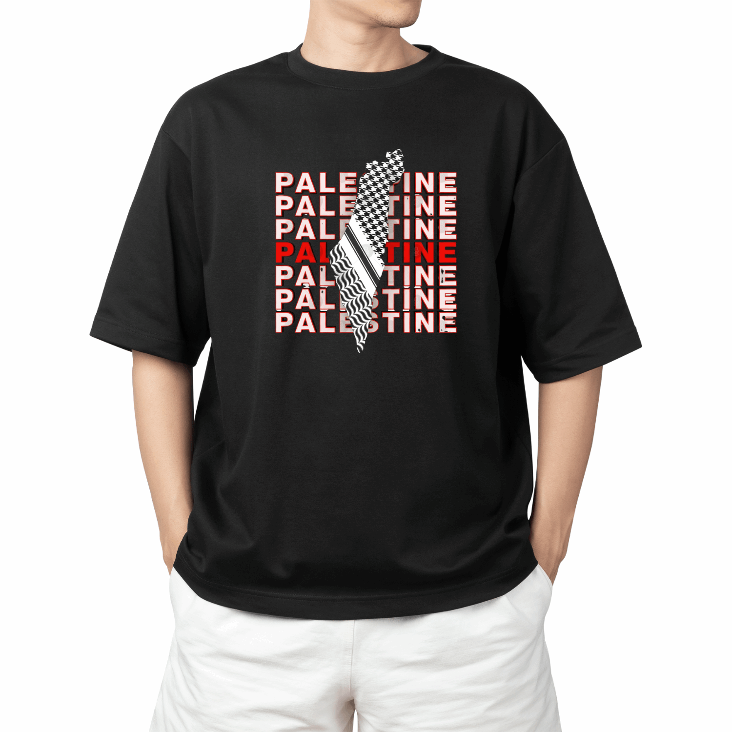 Palestine Keffiyeh Map Tee Secondary image