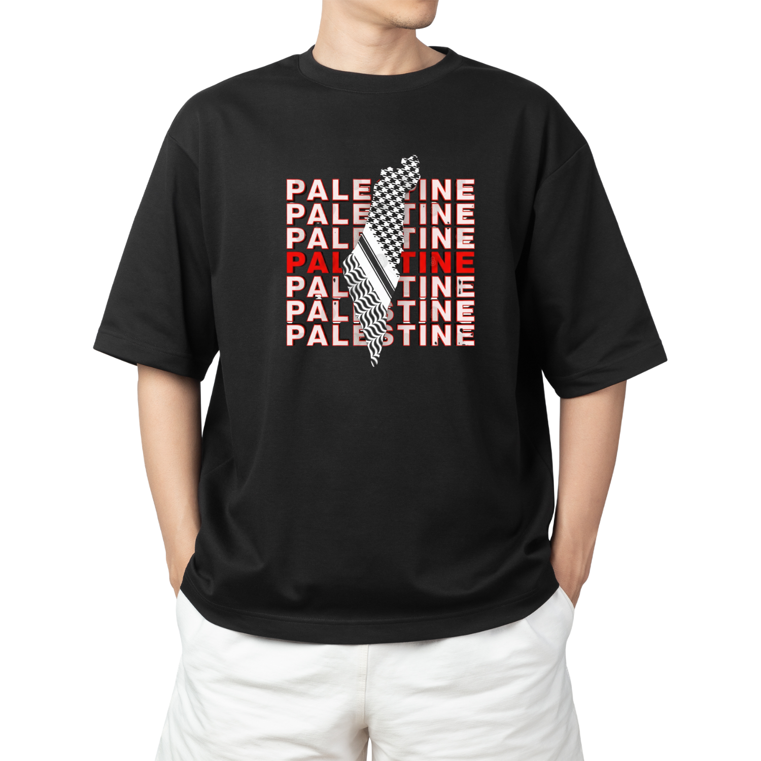 Palestine Keffiyeh Map Tee