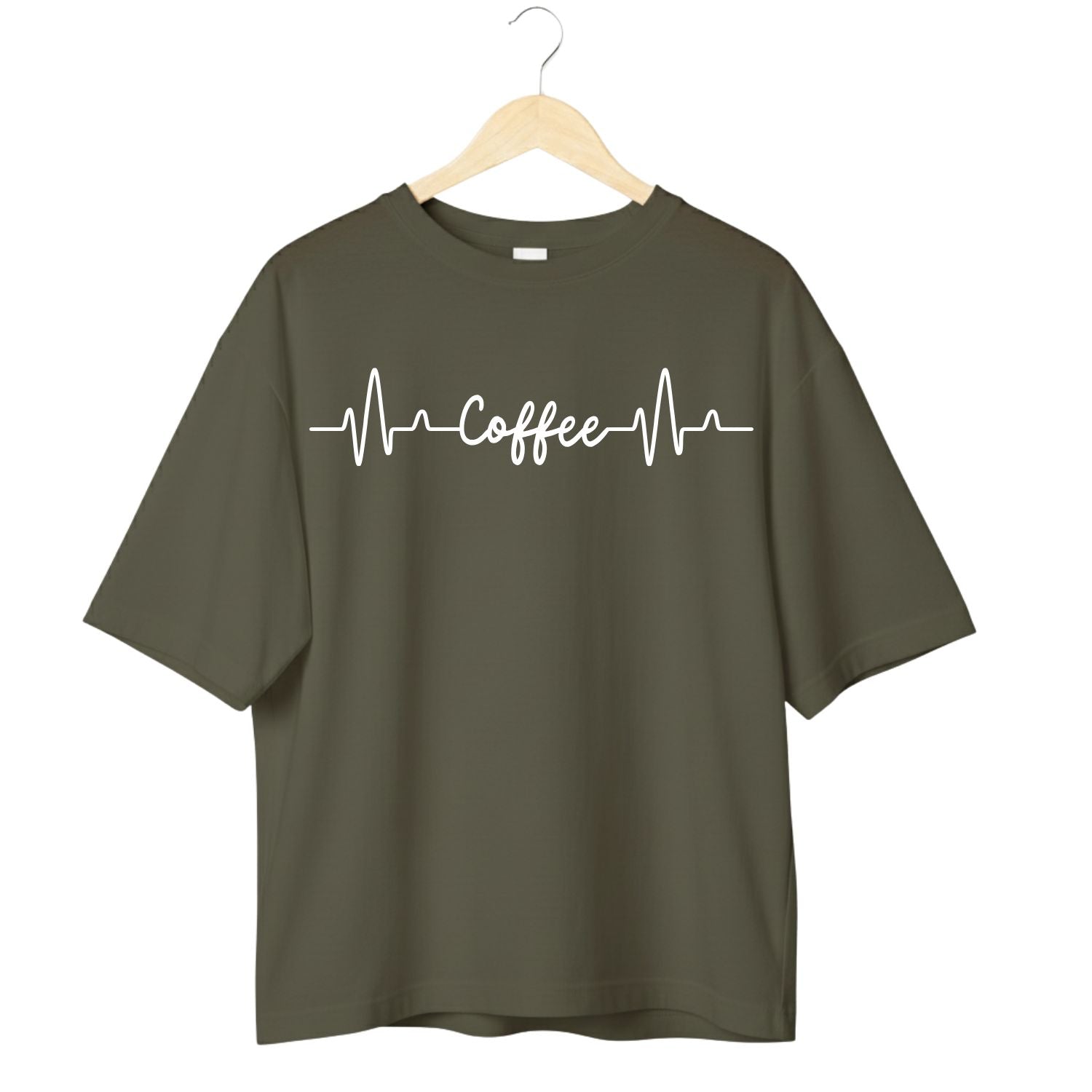 Coffee Heartbeat Oversized Tee