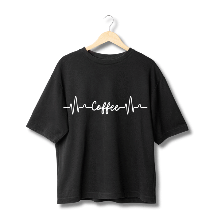 Coffee Heartbeat Oversized Tee
